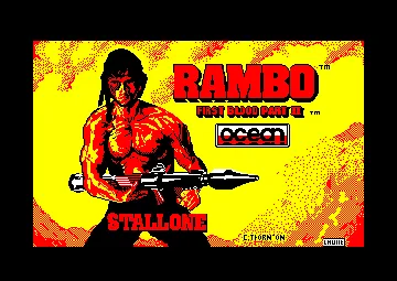Rambo - First Blood Part II (UK) (1986) (Trainer) screen shot title